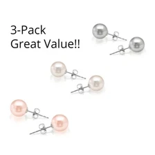 Cultured Freshwater Pearl Stud Earrings Set Earrings For Women