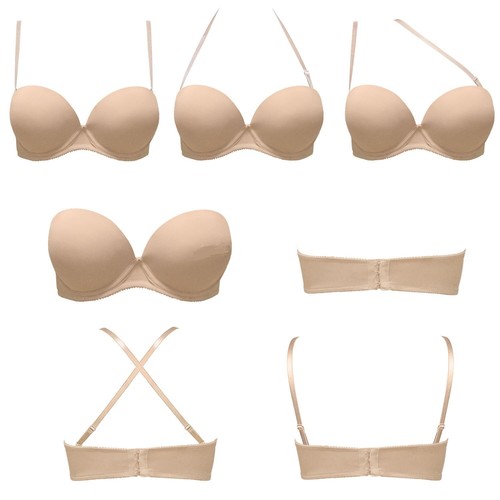Add 2 Cup Push Up Bras Thick Padded Support Multiway Strapless Lingerie A B C D - Picture 15 of 41