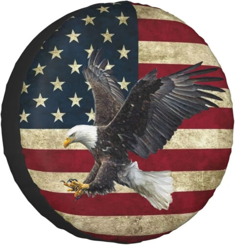 Spare Tire Cover American Flag Tire Covers Protector Wheel 17inch Bald Eagle