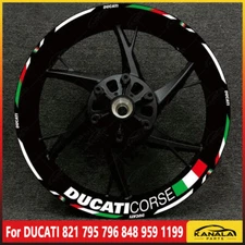 For DUCATI 821 795 796 848 17 inch wheel decals rim stickers stripes Waterproof