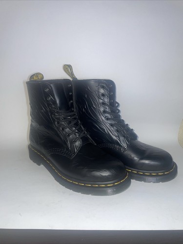Dr. Martens 1460 Flames schwarze Stiefel Schuhe Herren 6/Damen 7