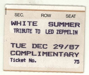 RARE-White-Summer-Tribute-to-Led-Zeppelin-12-29-87-Concert-Ticket-Stub