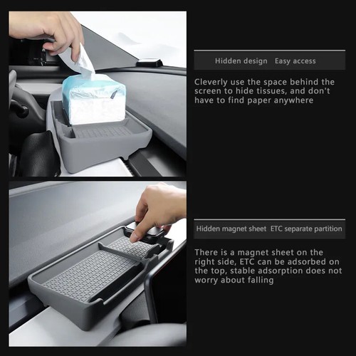 Dashboard Anti-Slip Pad Storage Box Organizer Box for Tesla Model 3 Y 2021-2023 - Picture 3 of 4