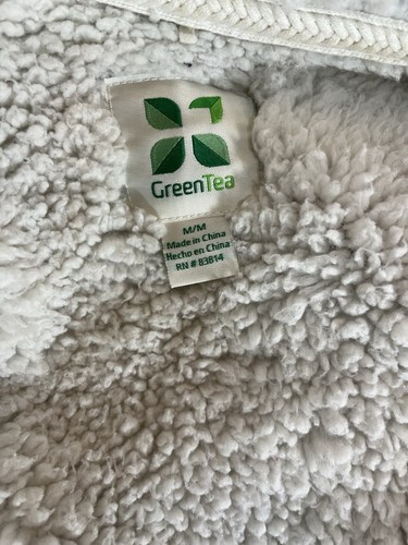 Green Tea Sherpa Ladies Medium Faux Fur Jacket Small Soft and Comfy - Picture 5 of 5