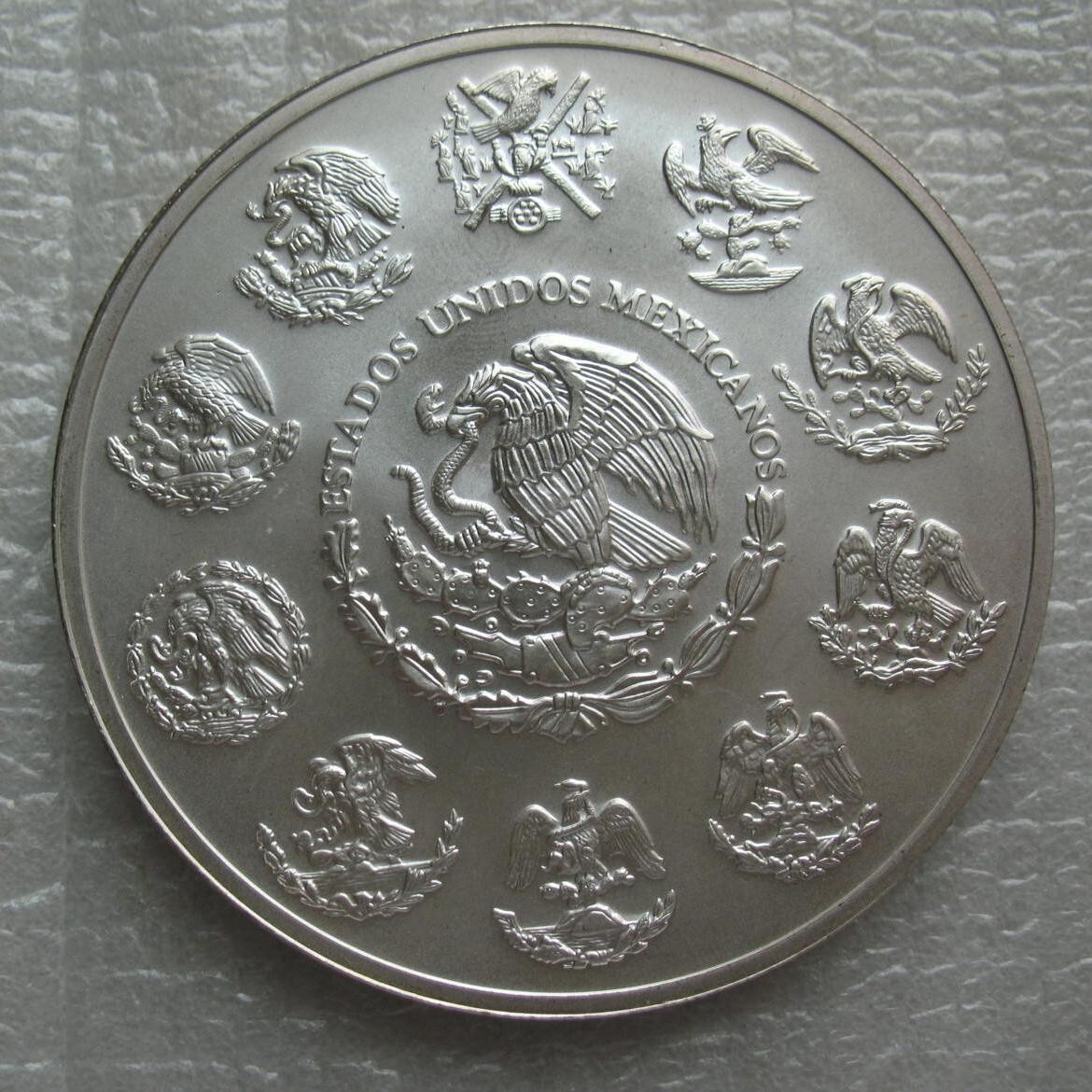 流行り の ブランド  Mexico 1999 Libertad 5 Onzas Silver Coin 5OZ UNC | eBay 貨幣