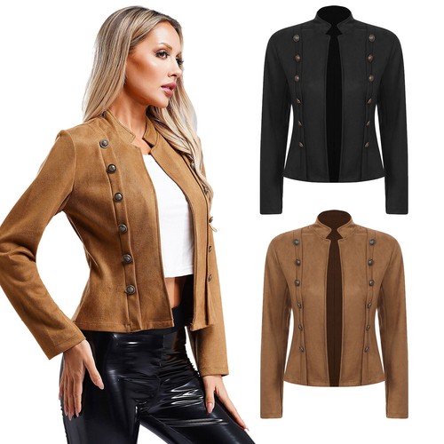 Womens Jackets Utility Coat Cowboy Cowgirl Cardigan Top Vintage Outerwear Slim