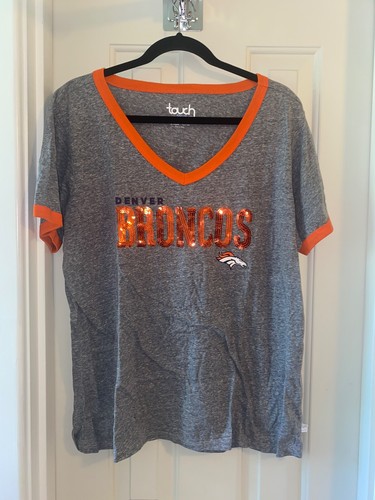 NFL Damen Touch kurzärmeliges T-Shirt BRONCOS Gr. XL - GRAU