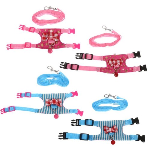 Cute Grid Bow Vest Leash Harness Adjustable Small Animal Rope for Hamster Rabbit - Zdjęcie 4 z 12