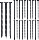 118 Pieces 8 Inch Landscape Edging Stakes Plastic Edging Nails Garden Spiral ...