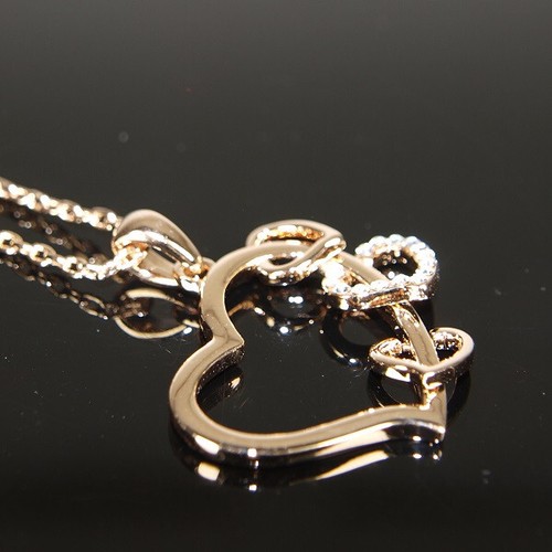 18K Rose Gold Filled Lady 30mm made with Swarovski Crystal Necklace Gift S/755g - Picture 3 of 7