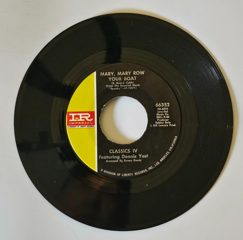 Classics IV Traces & Mary Mary Row Your Boat 66352 EP Record 1969 No Sleeve - Imagen 2 de 2