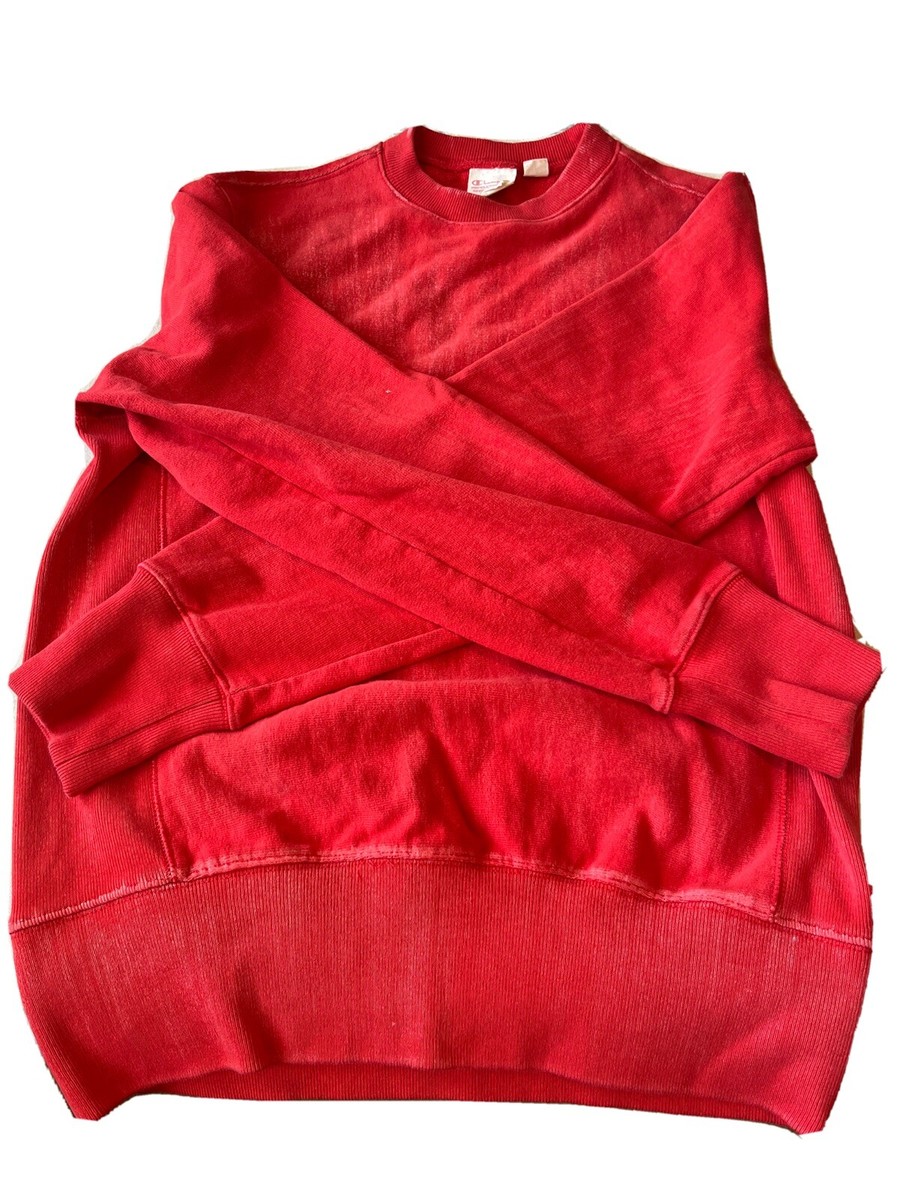 完全目無80’s champion Reverse Weave RED Vintage Red Champion Reverse Weave Warmup Hoodie Sz Large
