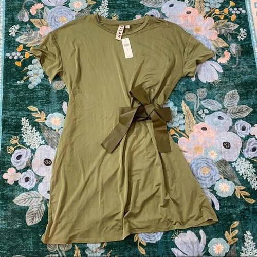 Anthropologie Dolan Collection Belted Mini Shirt Dress Olive Dress Relaxed M - Picture 3 of 12
