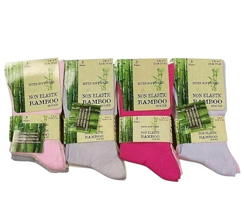 Damas BAMBOO Diabético No Elástico Suelto Top Súper Suave Antibacteriano Calcetines 4-7 - Imagen 7 de 7