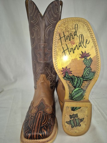 Tin Haul "Cactooled" Womens Brown Leather Cowgirl Western Boots Size 8 M - Picture 12 of 17