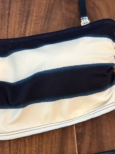 Kate Spade Women's Blue White Bandeau Bikini Set Size Medium - Picture 2 of 5