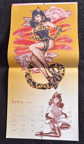 Bettie Page The Art of Olivia Wandkalender 2014 2015 & 2020 mit Bettie - Bild 8 von 18