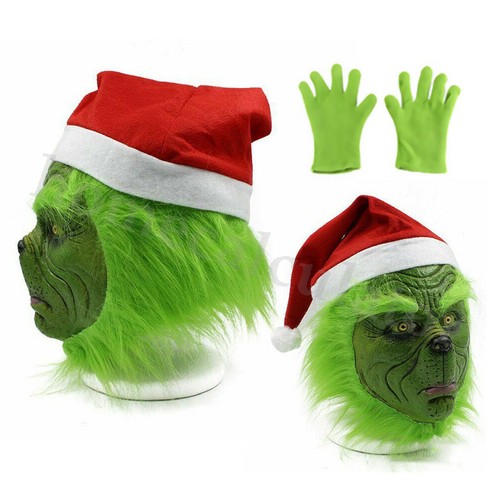 Adult Costume The Grinch Mens Christmas Santa Xmas Cosplay Fancy Outfit Set UK - Picture 5 of 16