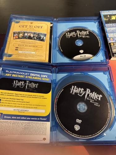 Harry Potter and the Deathly Hallows: Part 1 No CS & Part 2 Cover slip Blu-Ray - Picture 5 of 6