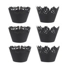 50Pcs Festival Cupcake Adornments Halloween Cupcake Hollow-out Wrappers