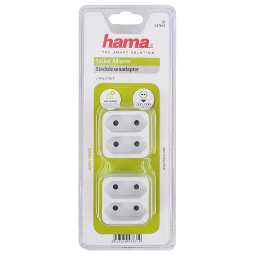 2x Hama Multi-Stecker 2-Fach Mehrfachstecker Kombi-Adapter Steckdose T-Verteiler - Afbeelding 6 van 6