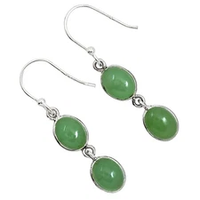 Natural Chrysoprase - Australia 925 Sterling Silver Earrings Jewelry E-1002