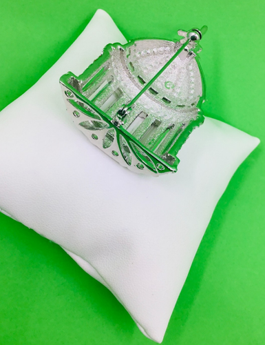 Vintage Silberfarbene Strass Tarosik Brosche - Bild 5 von 8