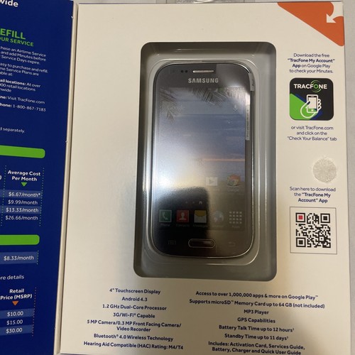 Tracphone SAMSUNG GALAXY ACE STYLE Prepaid Smart Android Factory Sealed Box - Picture 8 of 13