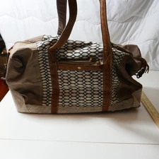 MyraBag Quickie Traveller Duffle Upcycled Genuine Cowhide/Fur Leather/Canvas