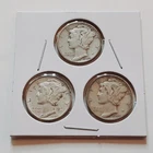 1940 Silver Mercury Dime set!  3 Coins  1940 P 1940 S 1940 D.    A176