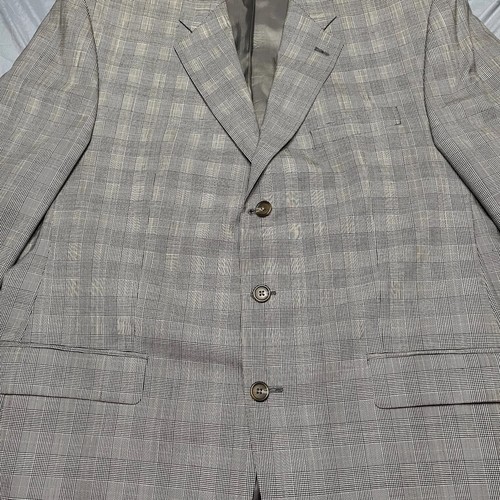 Chaps Ralph Lauren 3 Button Suit Check Gray Wool Cashmere 44R 39x28 - Picture 2 of 24