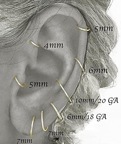 Small Hoop Earrings Cartilage Nose Septum Ear Helix Tragus Piercing Jewelry f... - Picture 6 of 9