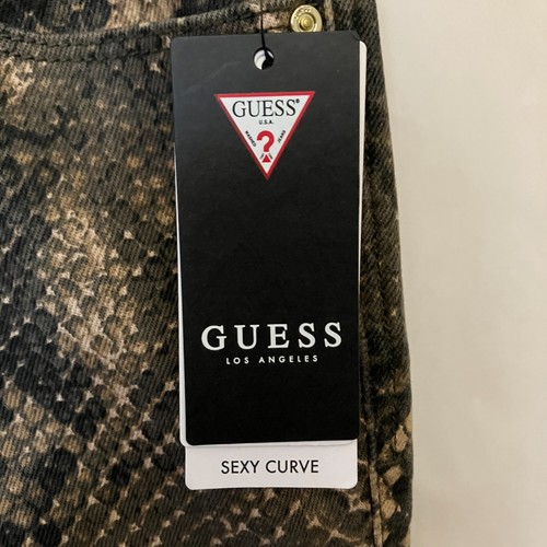 Guess Women Skinny Jeans 26 Sexy Curve Samara Natural Wash Snake Snakeskin Print - Picture 3 of 8