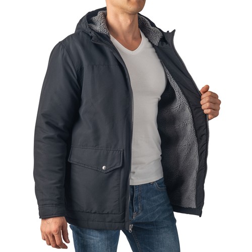 Alpine Swiss Para Hombres Sherpa Forrado Parka Con Capucha Invierno Abrigo Carga Utilidad Chaqueta - Imagen 6 de 19