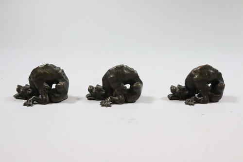 3x Drache Groteske Bronze Figur Applikation Historismus 19.Jhd (GT037)