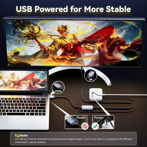 8K HDMI 2.1 to DisplayPort Cable - Unidirectional 2M for Gaming Excellence - Picture 8 of 11
