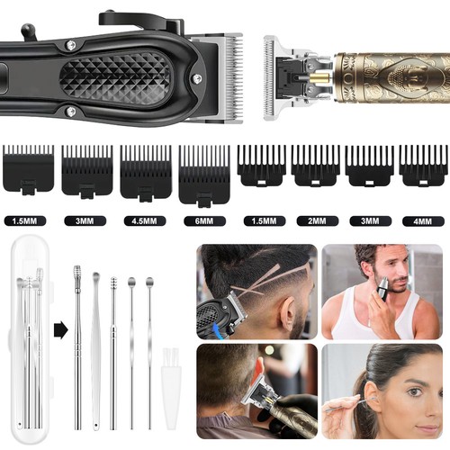 6PC Men'sCordless Hair Clipper Set Professional Grooming Kit Best Christmas Gift - Picture 29 of 52