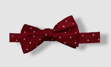 Tommy Hilfiger Men's Red Polka Dot Silk Pre Tied Adjustable Bow Tie