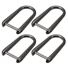 D-Rings Screw in Shackle, 4Pcs 45mm Horseshoe U Shape D Ring for Bag DIY, Black