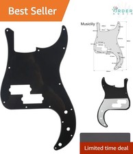 Bass Pickguard 13 Hole Plastic 1-Ply Black Fit American Mexican Precision Bass