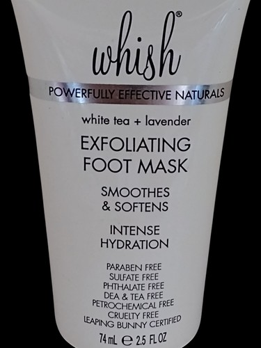 Whish EXFOLIATING FOOT MASK Polish Smooth Soften WHITE TEA + LAVENDER 2.5 fl oz - Picture 3 of 24