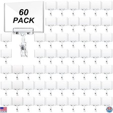 60-Pack Clip-On Sign Holders - Durable Plastic Clips for Price Tags & Signage