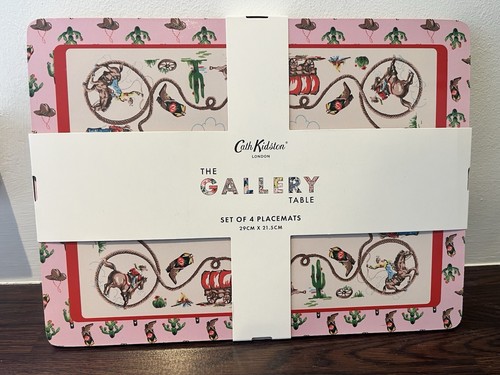 new CATH KIDSTON TABLE MATS CORK BACK SET 4 PLACEMATS WESTERN COWGIRL RODEO - Picture 9 of 15