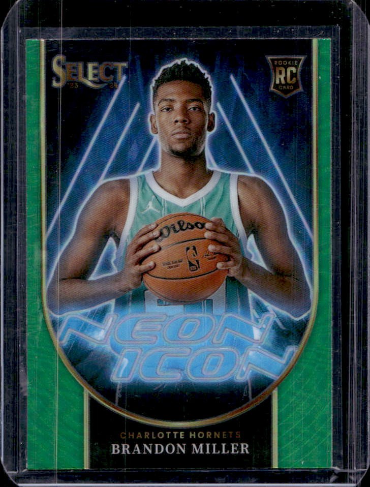 2023-24 Select Brandon Miller Neon Icon RC Green Prizms #11 Hornets