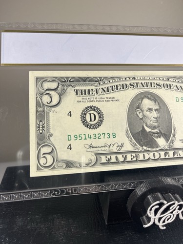 1974 $5 Federal Reserve Note Fr 1973-D 65 PPQ PCGS *Ink Smear Error* - Picture 7 of 8