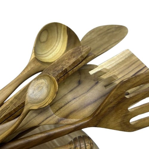 Handcrafted 8 Piece Teak Kitchen Utensil Gift Set. Handmade Homeware - Picture 5 of 7