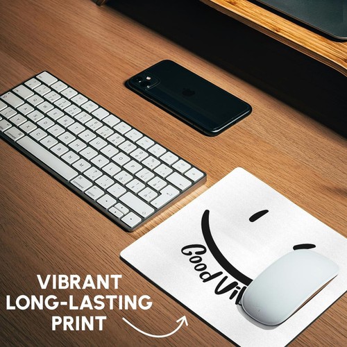 3dRose, Motivational quote Good Vibes Smiley, Mouse Pad - Picture 6 of 14