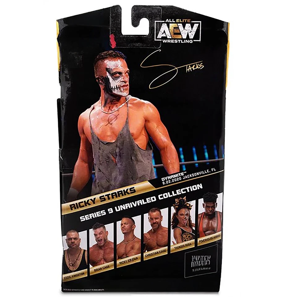Raro 1 de 3000 Ricky Starks AEW incomparável 9 boneco de luta livre brinquedo Jazwares - Imagem 3 de 3