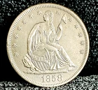 1858 S Seated Liberty Half Dollar AU+++ Very Scarce Date Excellent Coin Example