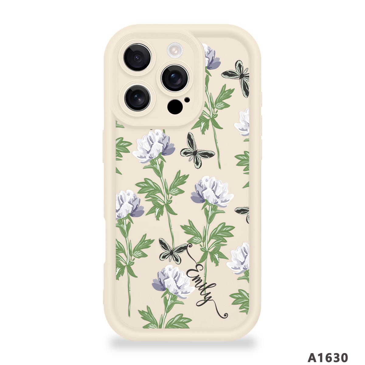 C White Flower & Butterfly & Name